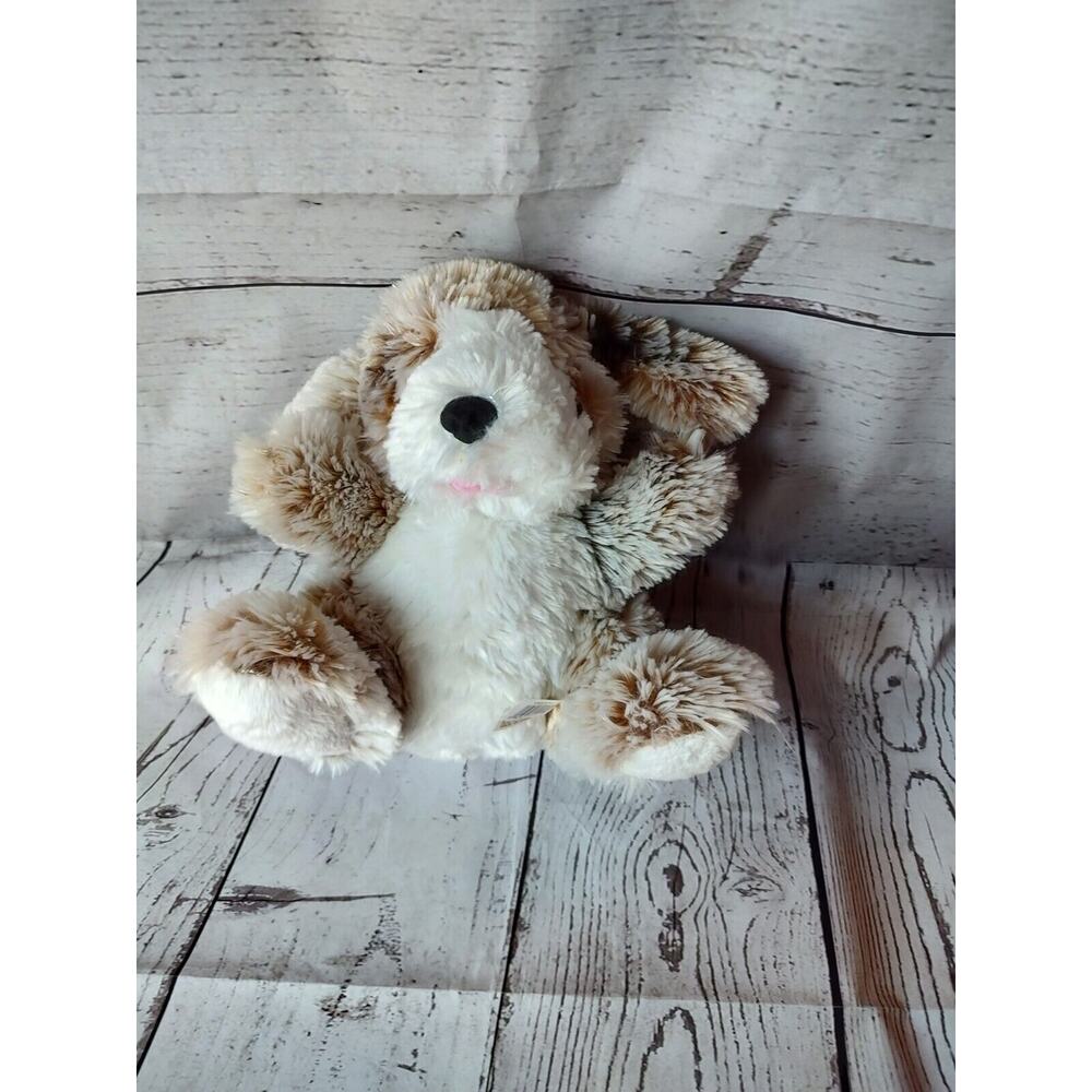 Dan Dee Stuffed Animal Puppy Dog Plush Toy 8 Inch Tan White